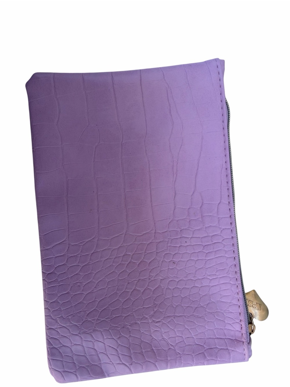 Pink Croc-Embossed Zip Pouch - Women Bags